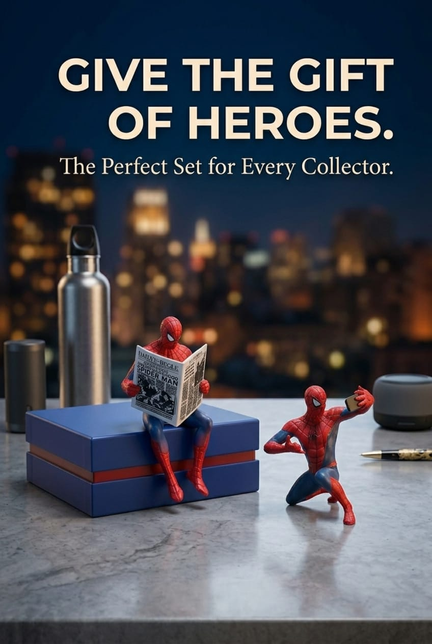 Spider-Man Mini Action Figure Set | Marvel Collectible Desk Decoration, Gift & Display Toy