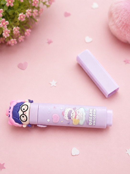 Cute Push Pull Eraser Set with 2 Refill Erasers | Kawaii Stationery