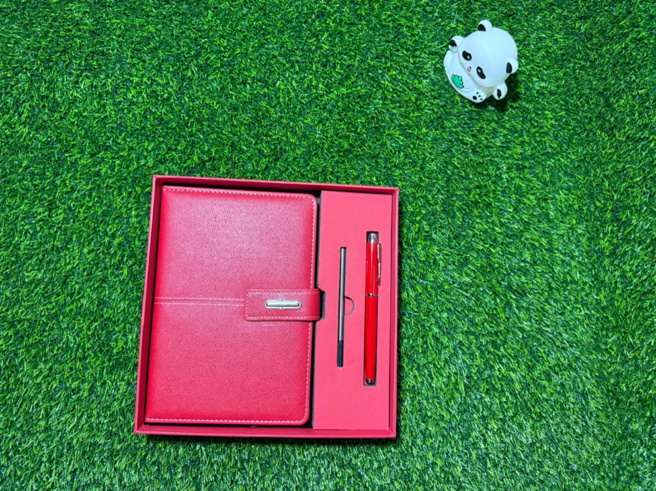 Premium Executive PU Leather Notebook & Metal Pen Gift Set