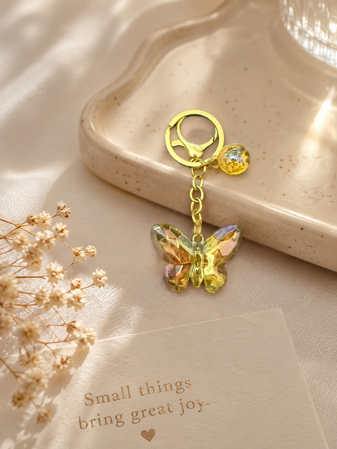 Luxury Crystal Butterfly Keychain for Women | Premium Gold-Plated Key Ring & Bag Charm