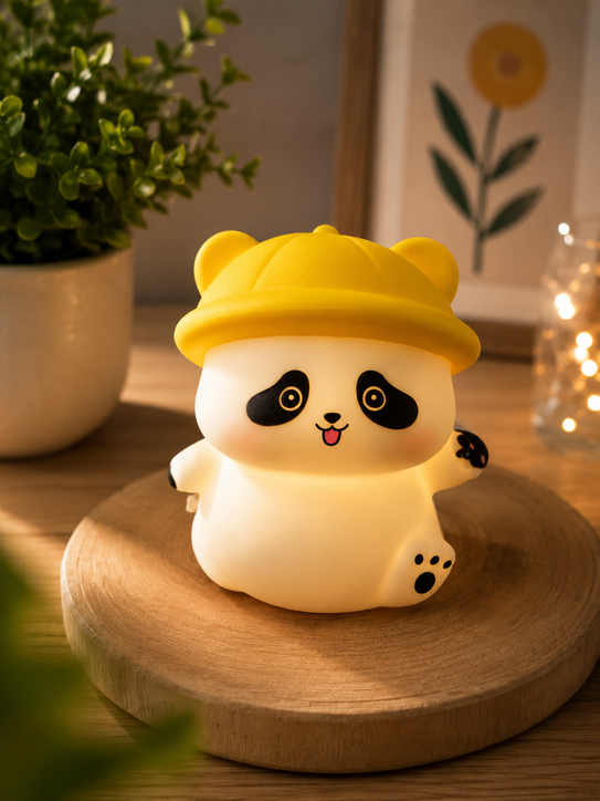 Cute Panda LED Night Light – Soft Silicone Bedside Lamp for Kids & Nursery